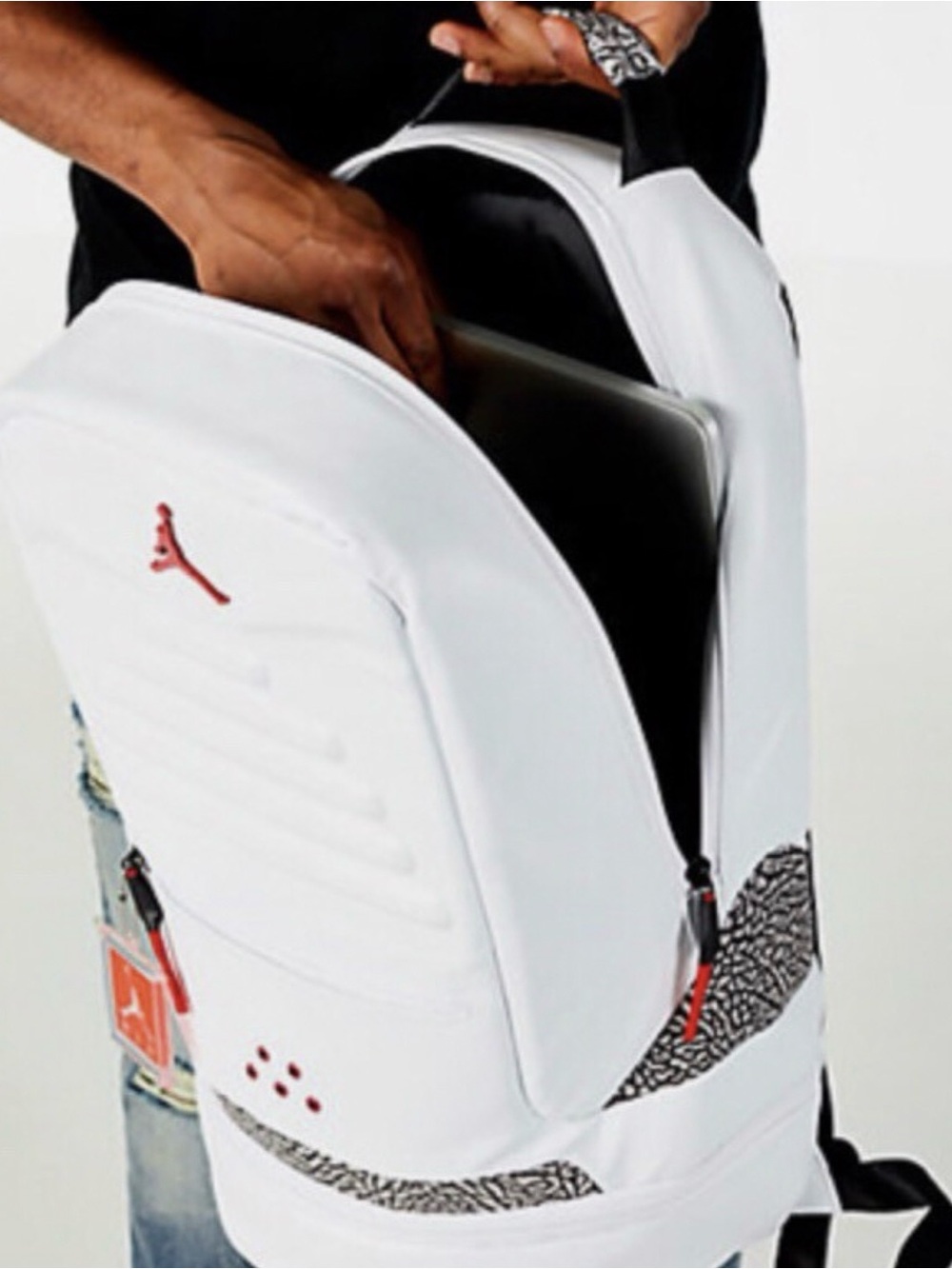 New Nike 🎒 Jordan Cement 3 white with Red Accents backpack